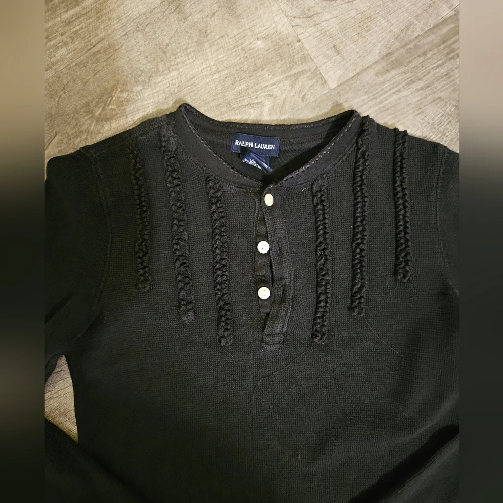 Girls Long Sleeve Thermal Ralph Lauren Top Size Med